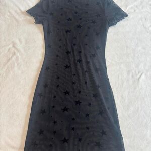 Bear Dance Black Mesh Star Dress | Gothic Fairycore | Size Medium